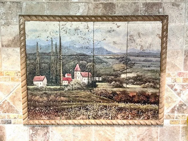 Decorative tile over stove