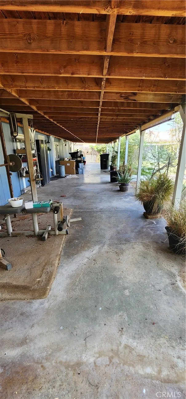 Covered back patio of main house