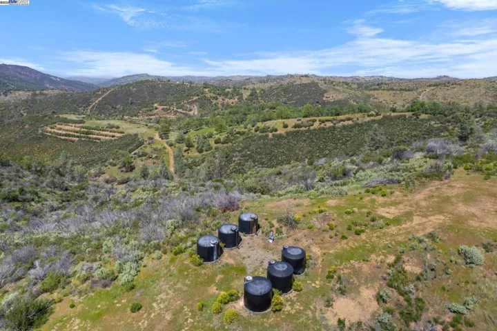 Aerial view of main water tanks located on parcel 3 for domestic water supply to all three parcels