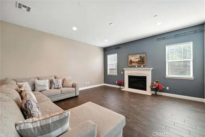 Family room with fireplace