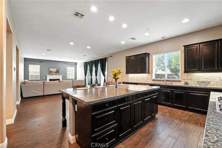 Kitchen island and family room