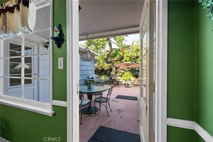 Step out to the patio.