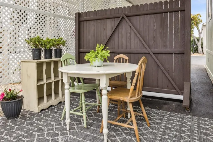 Additional space is available by moving the privacy fence which is on wheels