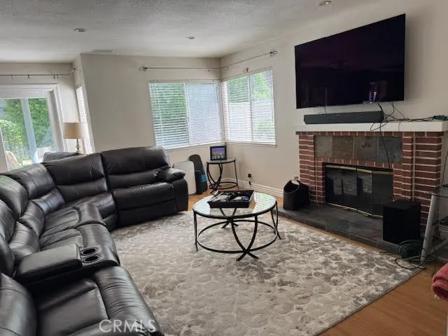Large family room with fireplace