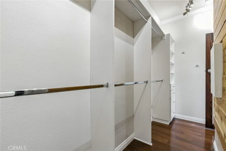 View of interior of the custom closet.