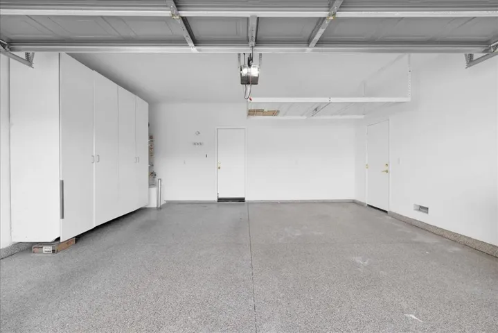GARAGE with storage cabinets