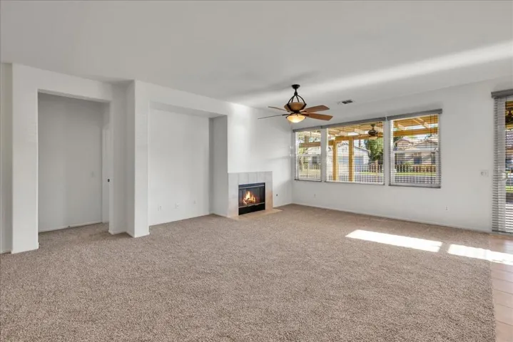 Living room with fire place