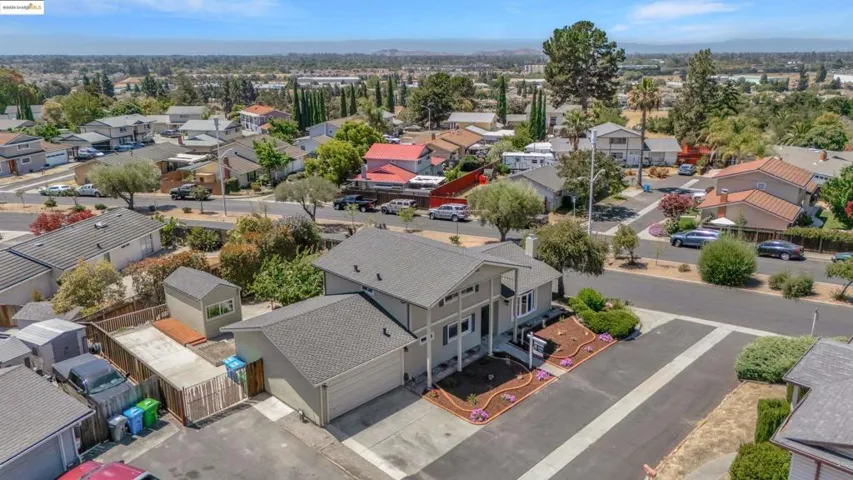 Aerial view of residential area