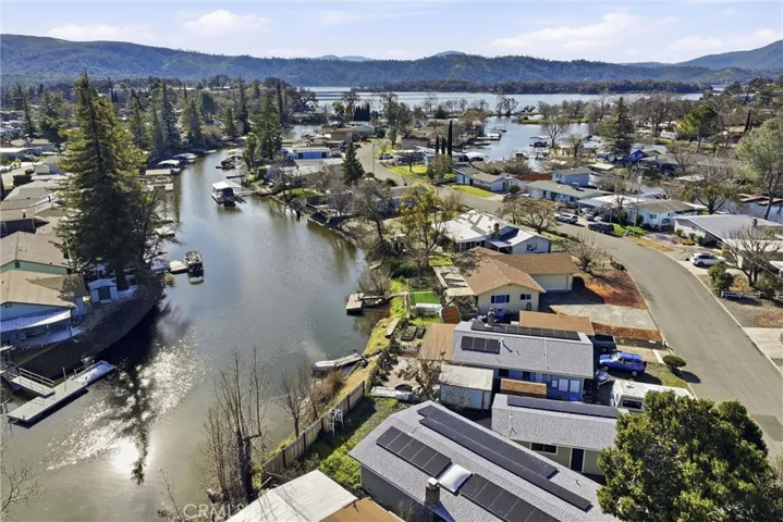 close up aerial of canal