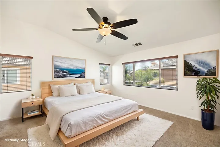 Primary bedroom virtually staged