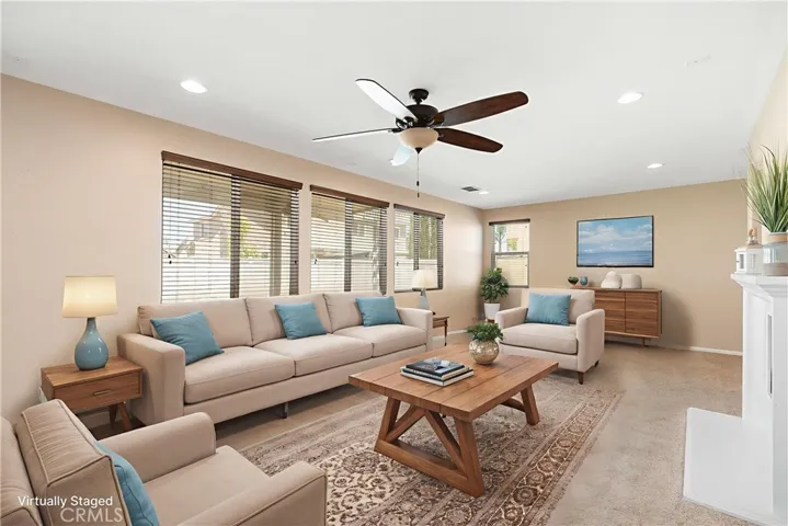 virtually staged family room