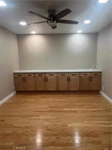 Dining room with new built-in cabinet buffet.