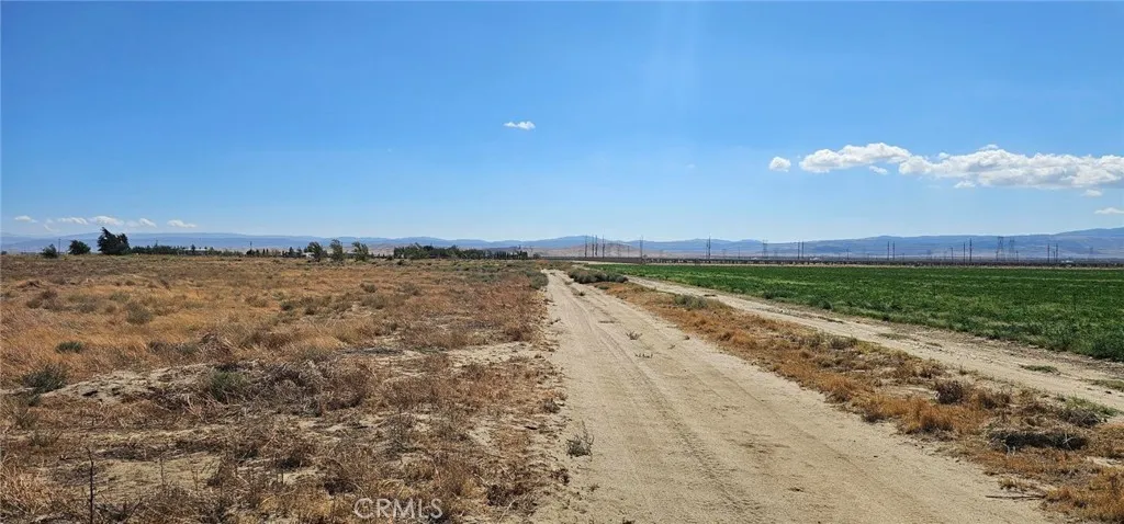 Facing south at road