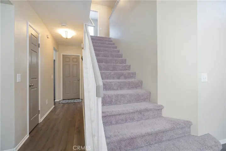 Detail of the stairs and main level hall