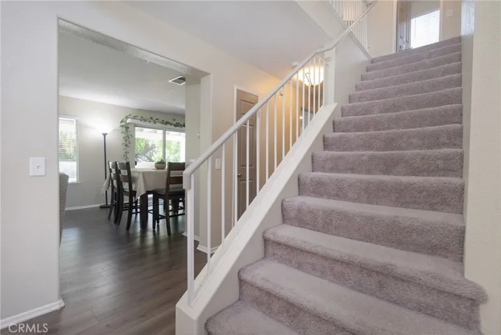 Plush carpeting on the staircase