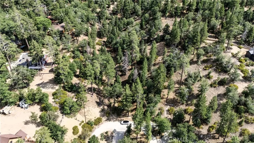 Drone aerial overhead view of lot