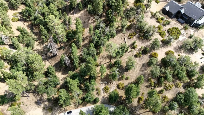 Drone aerial overhead view of lot
