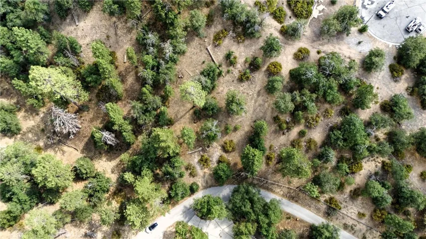 Drone aerial overhead view of lot