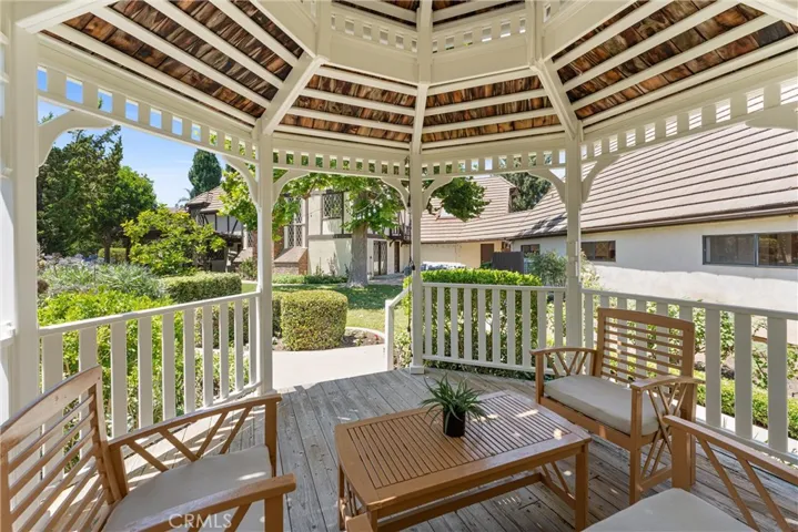 Enjoy the backyard view from the gazebo
