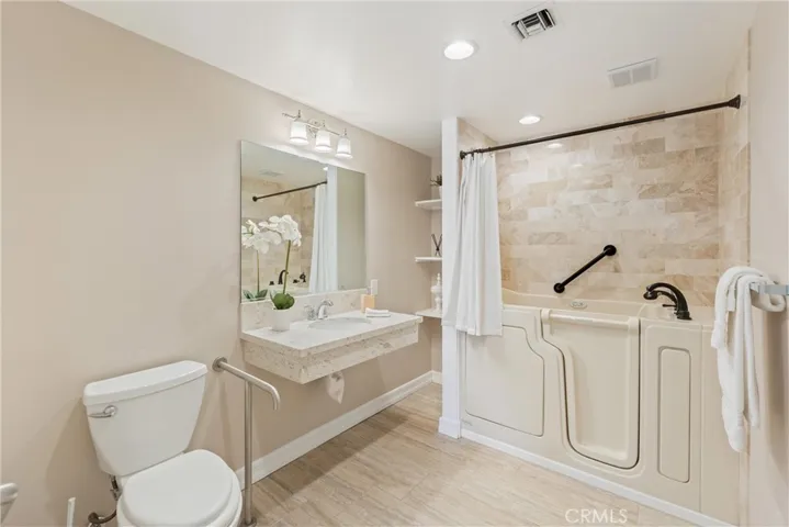 Accessible bathroom with walk-in tub