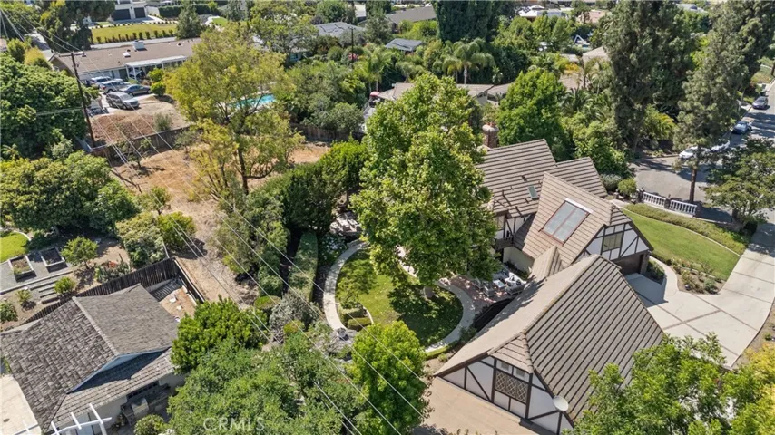 Aerial view showing backyard and back lot