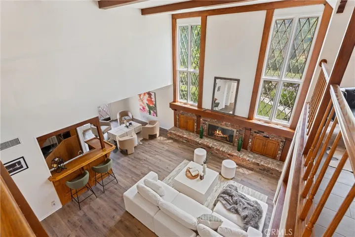 View of sitting room from loft.