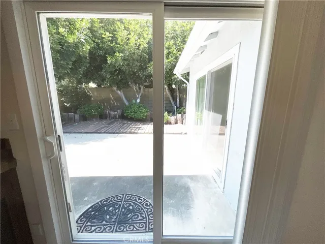 View of the backyard patio from the family room~
