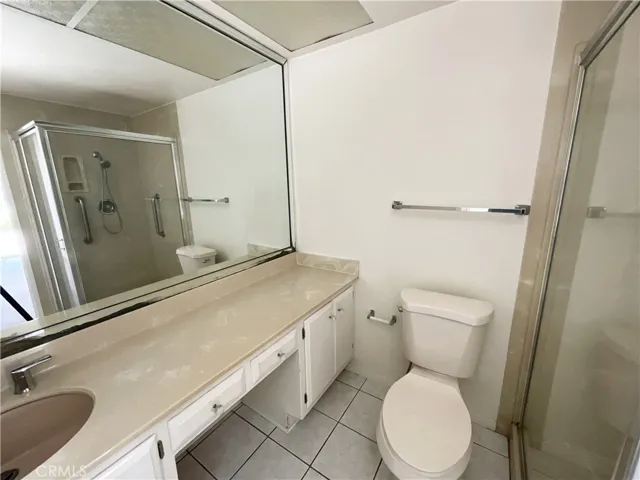Primary Bath with shower and vanity area~