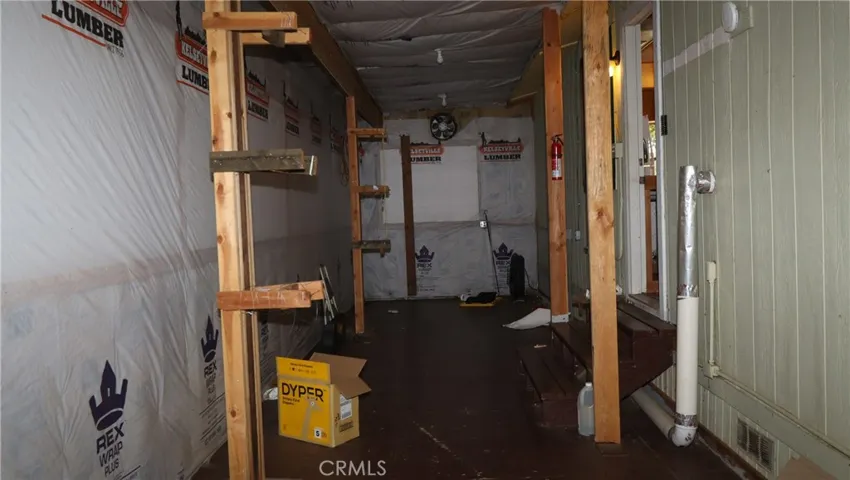 Storage space at back of home