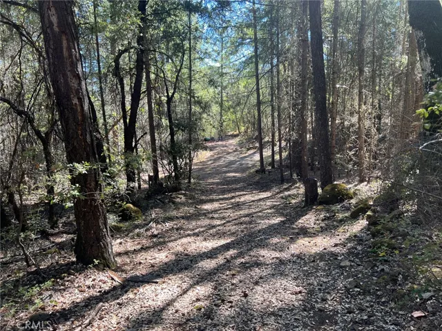 Path to rock formation and well.