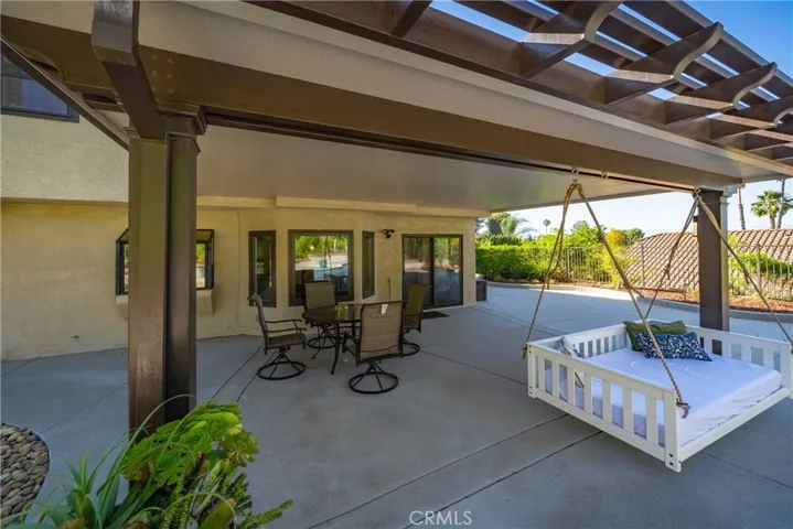 custom patio cover and twin size swing