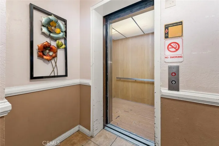 There is an elevator and stairs