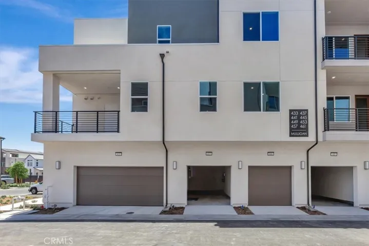 Back of building - 1-car garage, room for storage