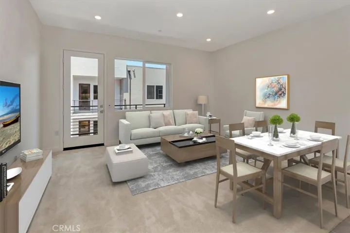 VIRTUAL STAGED living and dining space