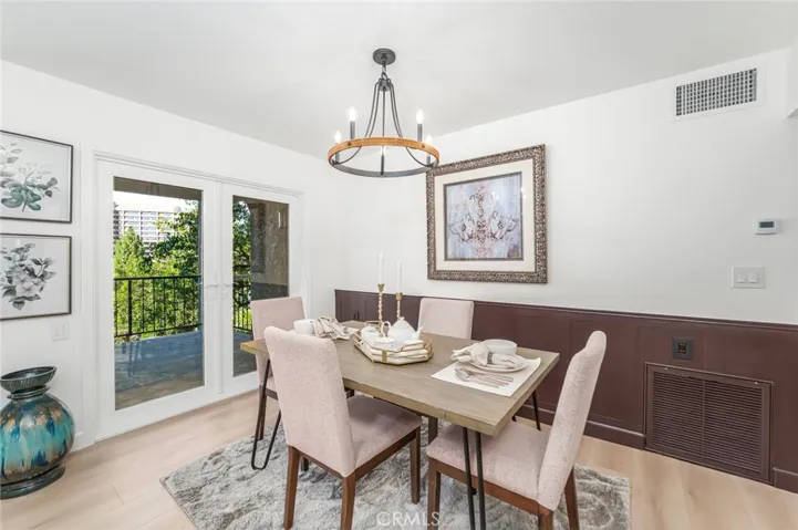 French doors to balcony from Dining Room