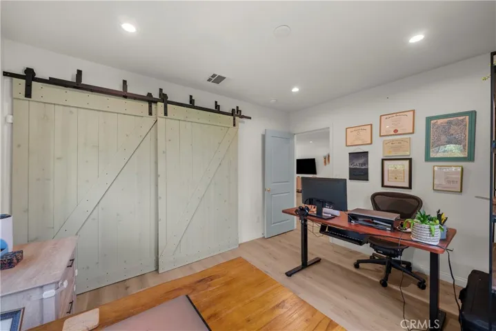 Bedroom #4 with custom barn door