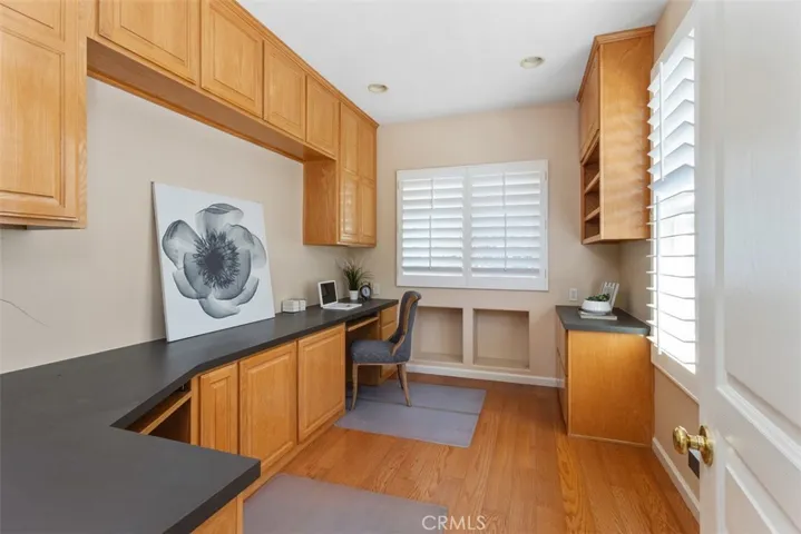 Downstairs bedroom functions as an office