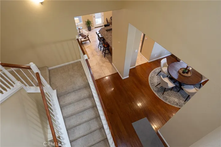 A view from the top of the stairs