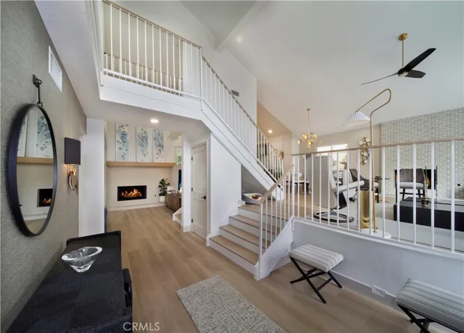 Open two story entry with relocated stairs
