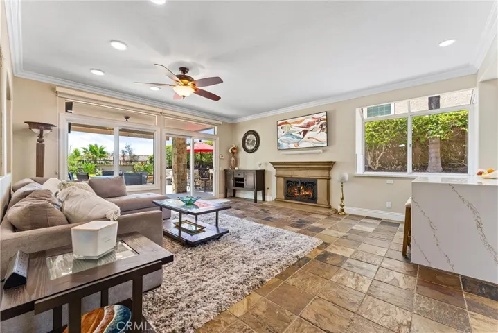 Oversized family room open, bright and airy.