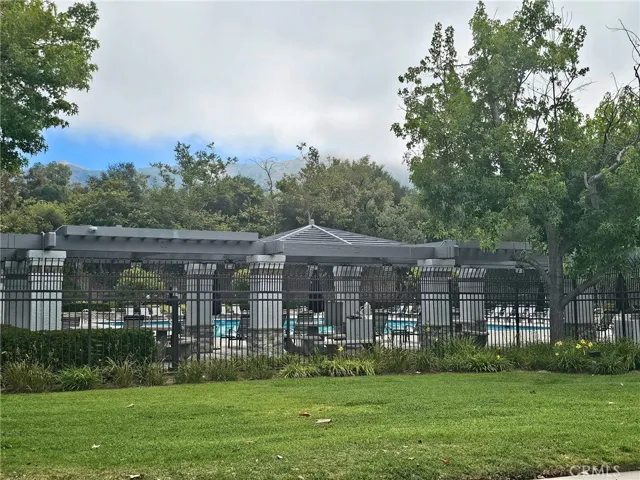 Community pool and playground area