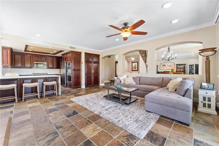 Oversized family room open, bright and airy.