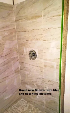 Master Shower new wall tiles