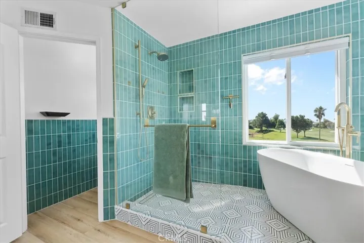 Custom walk-in shower and soaking tub
