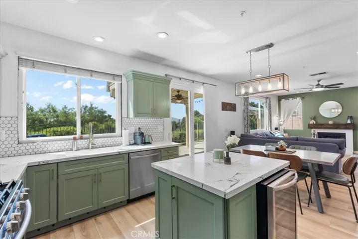Kitchen open to family room