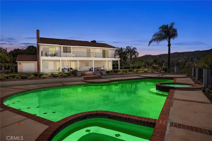 View of the pool at dusk