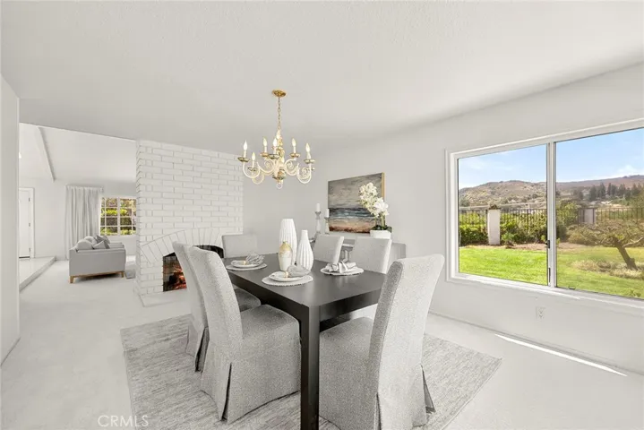 Beautiful dining room with large windows