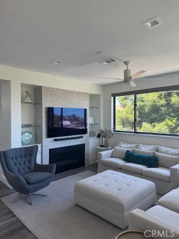 Living room with fireplace