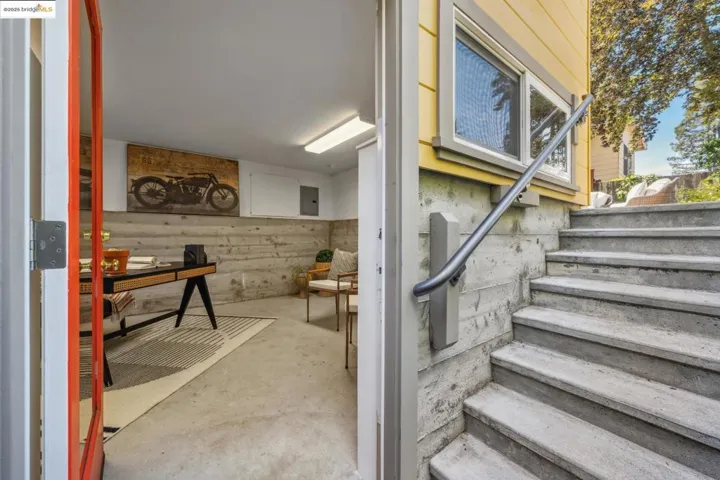 Staircase with electric panel