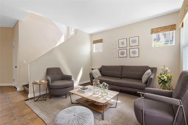 Virtually Staged. Custom window coverings, recessed lights